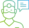 nurse icon with speech bubble