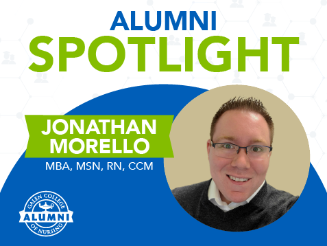 Alumni spotlight header image with text and image of alumni