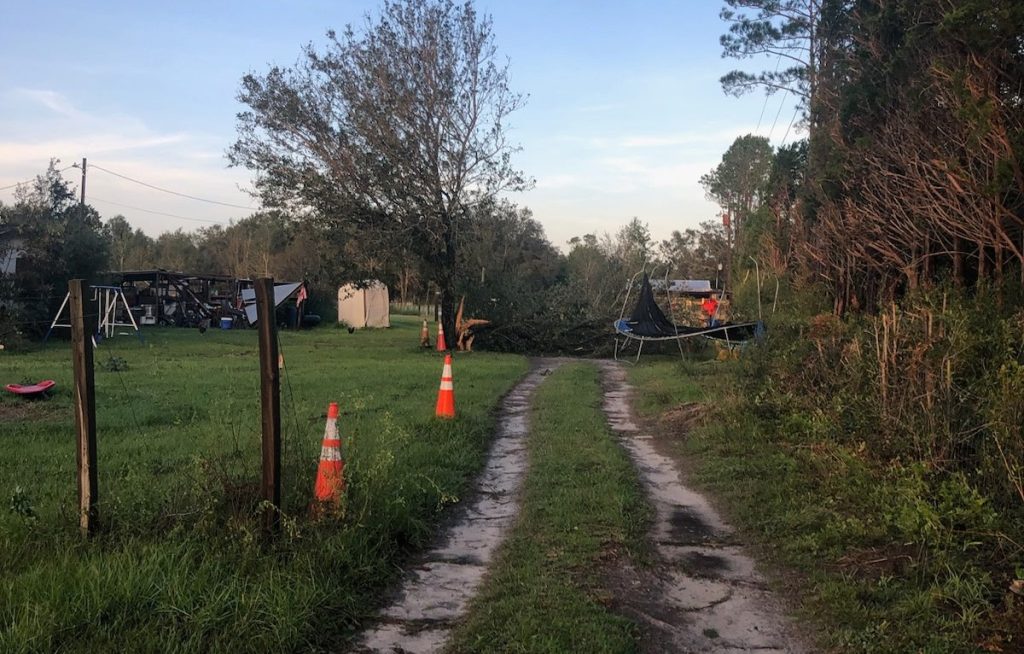 Hurricane damage at Eileen Burger's home.