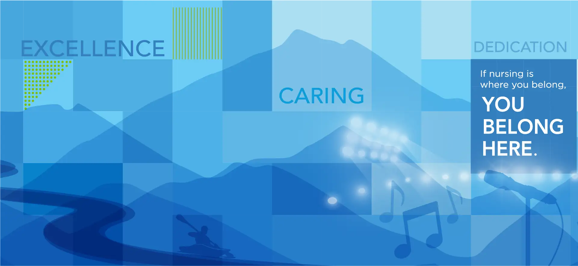 mural from the Galen College of Nursing Pikeville, Kentucky campus with the phrase 