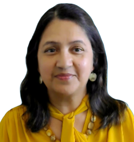 Professional headshot of a person wearing a yellow blouse, photographed against a plain light background.