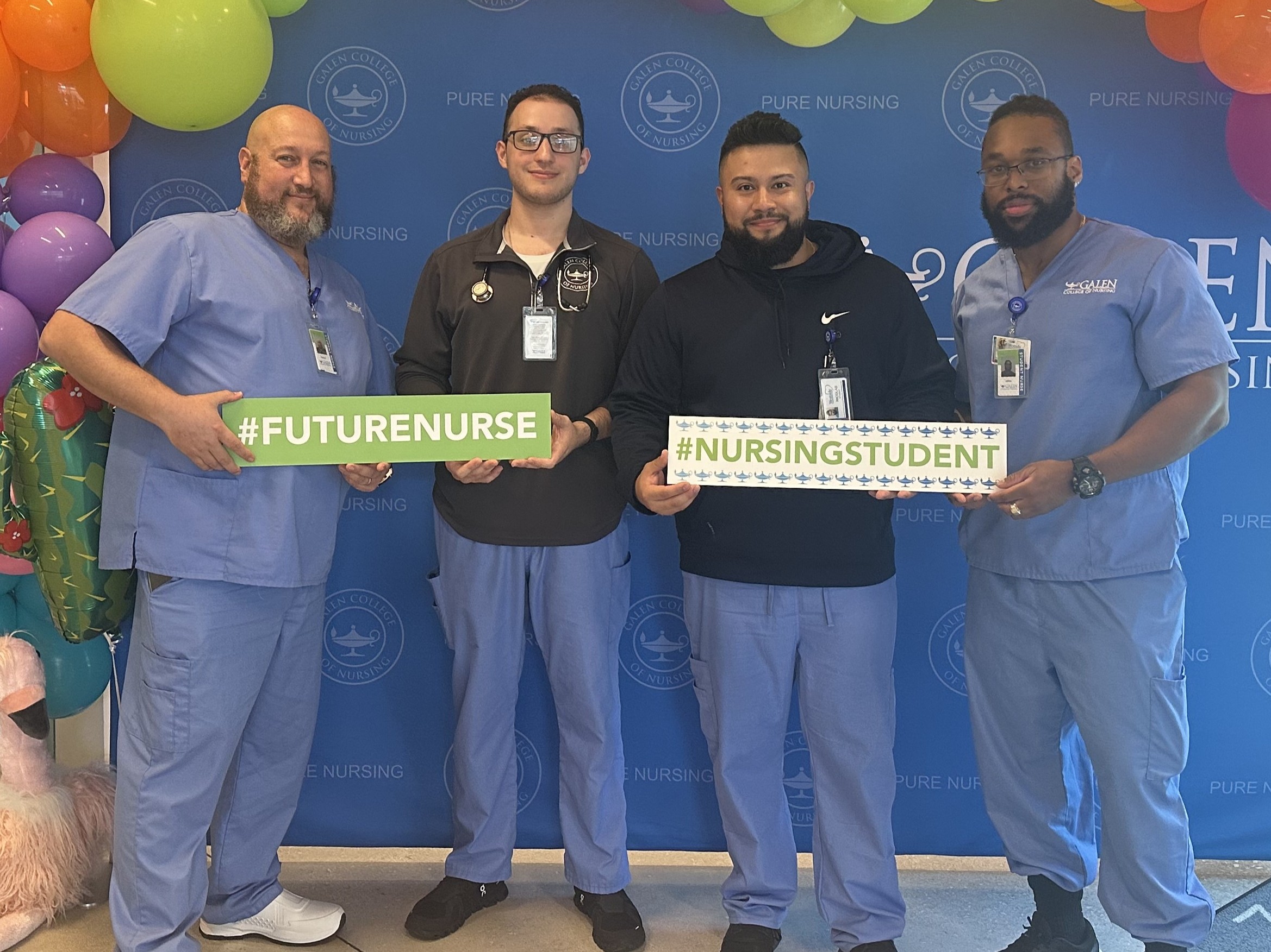 Darren Benari poses with his classmates at Galen College of Nursing.
